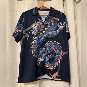 Y2K dragon button up shirt